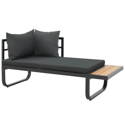 vidaXL Juego de sofás de esquina 2 piezas con cojines aluminio WPC
