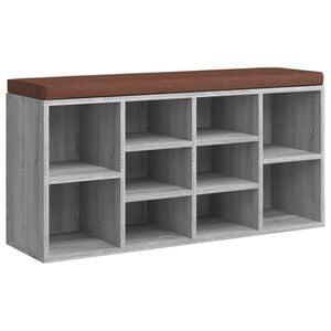 vidaXL Zapatero madera contrachapada gris Sonoma 103x30x48 cm