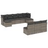 vidaXL Set de sof&aacute;s de jard&iacute;n 10 pzas con cojines rat&aacute;n sint&eacute;tico gris