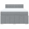 vidaXL Cama box spring con colch&oacute;n tela gris claro 140x200 cm