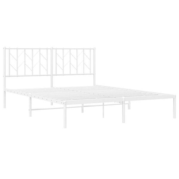 vidaXL Estructura cama sin colchón con cabecero metal blanco 150x200cm