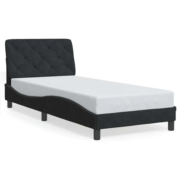 vidaXL Estructura de cama sin colch&oacute;n terciopelo negro 80x200 cm
