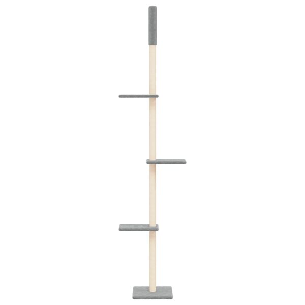vidaXL &Aacute;rbol rascador gatos suelo a techo gris claro 267,5-297,5 cm