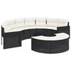 vidaXL Set de sof&aacute; de jard&iacute;n semicircular 3 pzas rat&aacute;n sint&eacute;tico negro