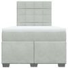 vidaXL Cama box spring con colch&oacute;n terciopelo gris claro 120x200 cm