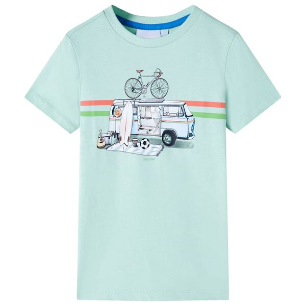 Camiseta infantil verde menta claro 104
