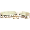 vidaXL Conjunto de sof&aacute;s de exterior 8 uds. Blanco y Crema