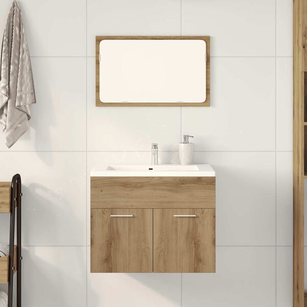 vidaXL Juego de muebles ba&ntilde;o 2 piezas madera ingenier&iacute;a roble artisan