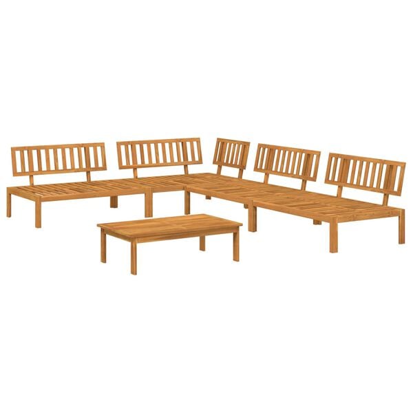 vidaXL Juego de Sof&aacute; con coj&iacute;n 5 pcs Antracita Madera de Acacia S&oacute;lida
