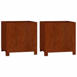 vidaXL Jardineras con patas 2 uds acero corten oxidado 40x40x40 cm