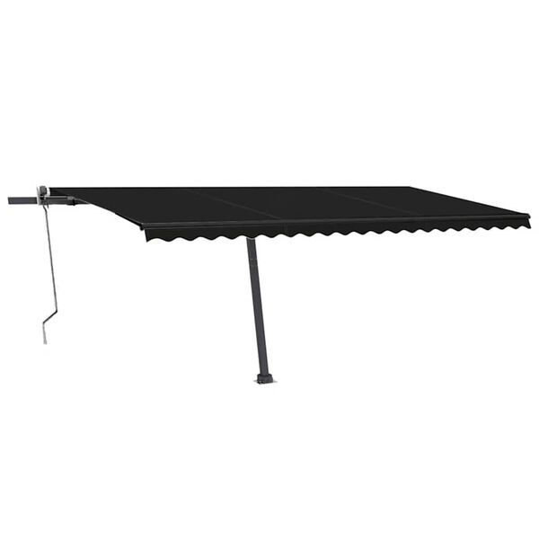 vidaXL Toldo autom&aacute;tico LED sensor de viento gris antracita 500x300 cm