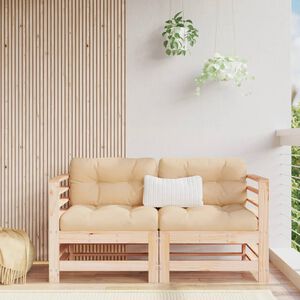 vidaXL Sof&aacute;s esquineros con cojines 2 uds madera maciza de pino