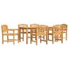 vidaXL Juego de comedor de jard&iacute;n 7 piezas madera maciza de teca