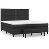 vidaXL Cama box spring con colch&oacute;n cuero sint&eacute;tico negro 180x200 cm