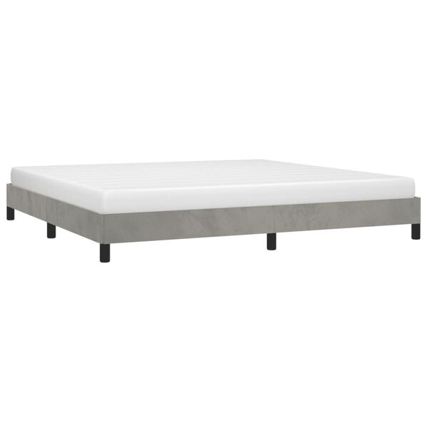 vidaXL Estructura de cama sin colch&oacute;n terciopelo gris claro 200x200 cm