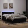 vidaXL Cama box spring con colch&oacute;n y LED terciopelo negro 160x220 cm