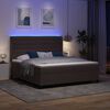 vidaXL Cama Box Spring LED con colch&oacute;n Marr&oacute;n Oscuro 180 x 200 cm tela