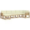 vidaXL Conjunto de sof&aacute;s de exterior 7 uds. Blanco y Crema Poli&eacute;ster