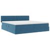 vidaXL Cama con almacenamiento Azul Oscuro 200 x 200 cm Terciopelo