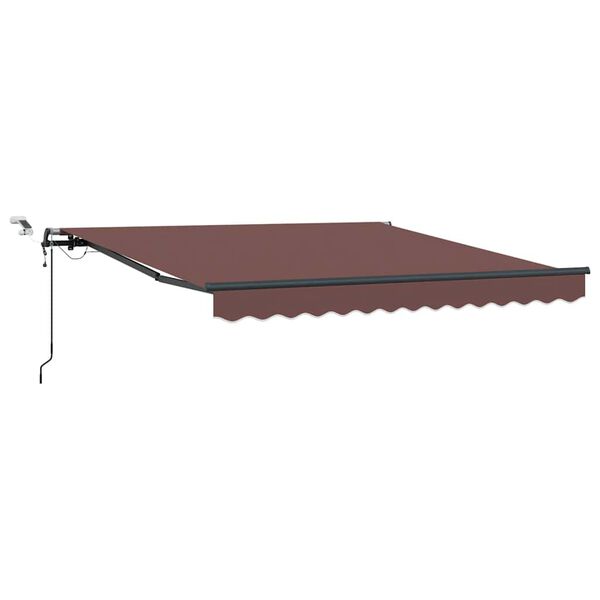 vidaXL Toldo retr&aacute;ctil autom&aacute;tico con luces LED marr&oacute;n 300x250 cm