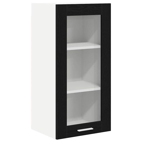 vidaXL Mueble colgante con almacenamiento Roble Negro 40 x 31 x 80 cm