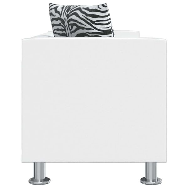 vidaXL Sofá de 3 plazas de cuero artificial blanco