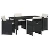 vidaXL Conjunto de Comedor de Jard&iacute;n 5 uds. Negro rat&aacute;n sint&eacute;tico