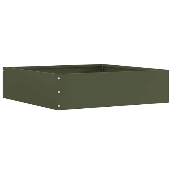 vidaXL Borde de C&eacute;sped 6 pcs Verde Oliva 50 x 50 x 13 cm Acero