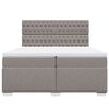 vidaXL Cama box spring con colch&oacute;n tela gris taupe 200x200 cm