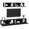 vidaXL Set de muebles para TV 4 piezas madera contrachapada negro