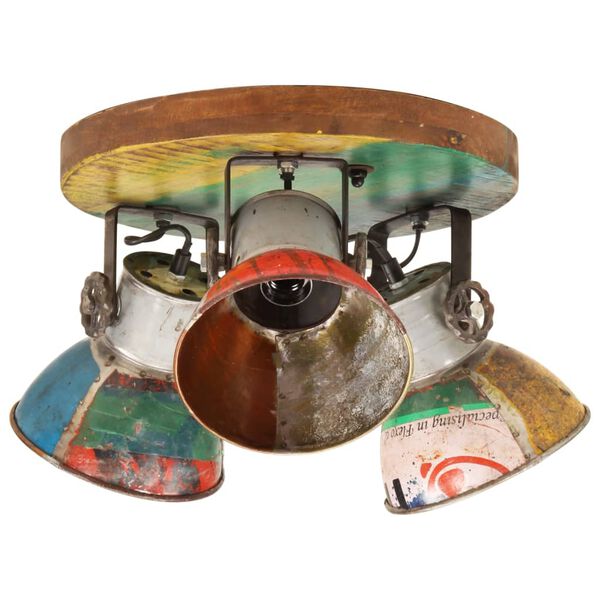 vidaXL L&aacute;mpara de techo industrial multicolor E27 42x25 cm