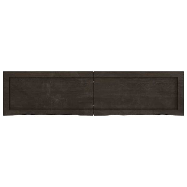 vidaXL Estante pared madera roble tratada marrón oscuro 120x30x(2-4)cm