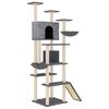 vidaXL Rascador para gatos con postes de sisal gris oscuro 191 cm