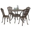 vidaXL Conjunto de mesa de jard&iacute;n 5 pcs Bronce Aluminio fundido