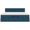 vidaXL Estructura de cama otomana con colch&oacute;n azul oscuro 160x200 cm