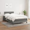 vidaXL Cama box spring con colch&oacute;n tela gris oscuro 120x190 cm