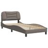 vidaXL Estructura de cama sin colch&oacute;n Hvar tela taupe 90x200 cm
