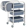 vidaXL Carrito de cocina con recipientes de pl&aacute;stico 82x43,5x93 cm