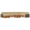 vidaXL Conjunto de sof&aacute;s de exterior 9 uds. Natural y Beige