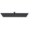 vidaXL Cabezal ducha efecto lluvia acero inox cuadrado negro 40x30 cm