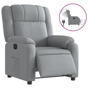 vidaXL Sill&oacute;n reclinable el&eacute;ctrico tela gris claro