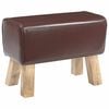 vidaXL Banco 60 x 30 x 45 cm Cuero Real Marr&oacute;n Oscuro