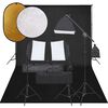 vidaXL Kit de estudio fotogr&aacute;fico con set de luces, fondo y reflector