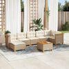 vidaXL Set de sof&aacute;s de jard&iacute;n y cojines 8 piezas rat&aacute;n sint&eacute;tico beige