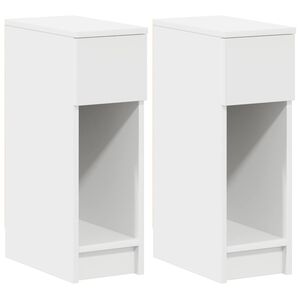 vidaXL Mesillas de noche con caj&oacute;n 2 uds blanco 20x36x60 cm