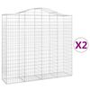 vidaXL Cestas de gaviones 2 uds forma de arco hierro 200x50x180/200 cm