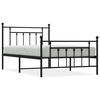 vidaXL Estructura cama sin colch&oacute;n con estribo metal negro 100x200 cm