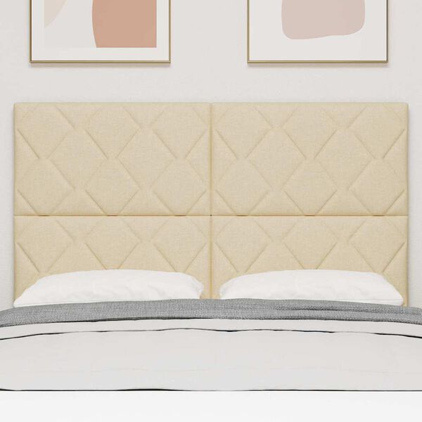 vidaXL Cabecero con cabecera Crema 160 cm Cuero sint&eacute;tico
