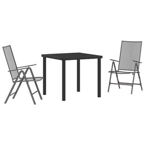 vidaXL Conjunto de Comedor de Jard&iacute;n 3 uds. Antracita