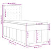 vidaXL Cama box spring con colch&oacute;n tela gris claro 80x200 cm